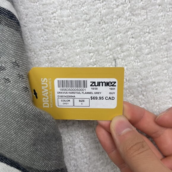 NWT Dravus Shirt Mens S Grey Aztec Print AOP LongSleeve Button Up Flannel Skate - Picture 8 of 13